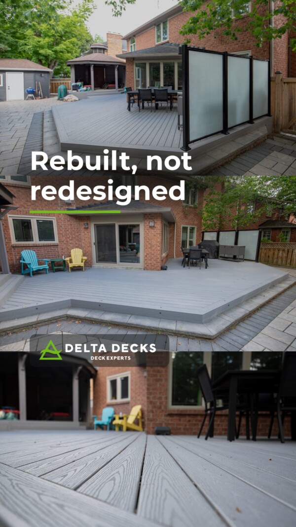 The best part of this build isn’t the one you can see. While rebuilding the deck, we caught an out-of-code gas line buried underground and fixed it before it became a problem. Same footprint, brand new space and safer than ever.Give us a call to plan your rebuild.
(416) 915-2693